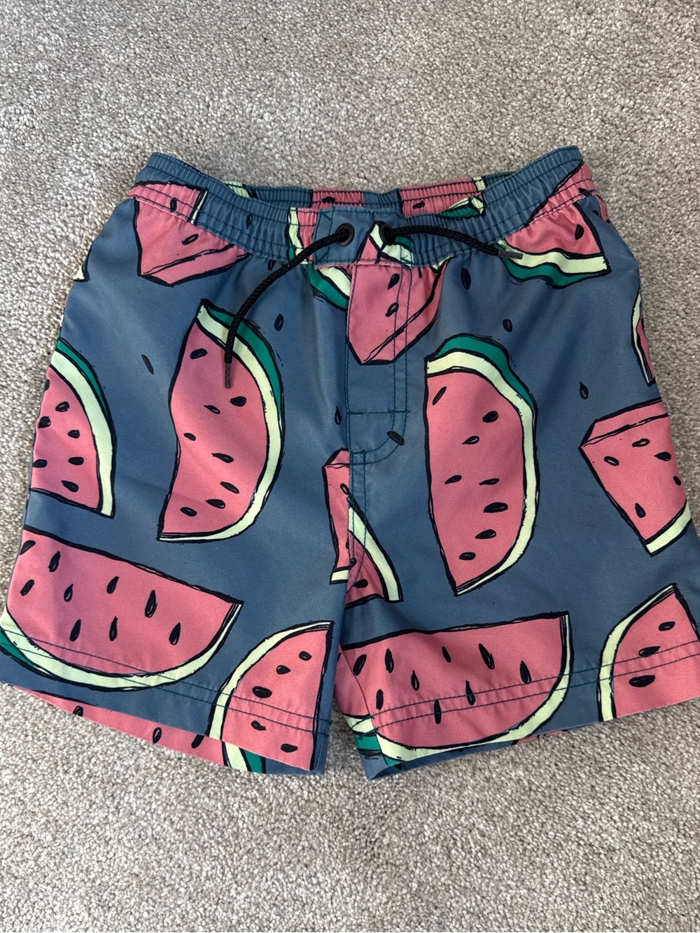Tea Collection Watermelon Swim Trunks Size 5 | Mesh Lined Boys Board Shorts
